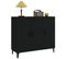 Buffet - Bahut - Meuble De Rangement Noir 90x34x80 Cm Bois D'ingénierie