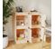 Lot De 2 Meuble De Rangement 31,5x34x75 Cm Bois Massif De Pin