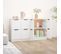 Lot De 2 Buffets - Bahut - Meuble De Rangement Blanc 60x30x70 Cm Bois D'ingénierie