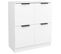 Lot De 2 Buffets - Bahut - Meuble De Rangement Blanc 60x30x70 Cm Bois D'ingénierie