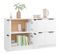 Lot De 2 Buffets - Bahut - Meuble De Rangement Blanc 60x30x70 Cm Bois D'ingénierie