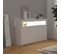 Buffet - Bahut - Meuble De Rangement Avec Lumières LED Blanc 115,5x30x75 Cm