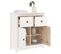 Buffet - Bahut - Meuble De Rangement Blanc 70x35x80 Cm Bois Massif De Pin