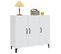 Buffet - Bahut - Meuble De Rangement Blanc 90x34x80 Cm Bois D'ingénierie