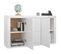 Buffet - Bahut - Meuble De Rangement Blanc Brillant 120x36x69 Cm Bois D’ingénierie