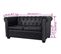 Canapé Chesterfield 2 Places - Canapé Fixe - Canapé Droit Cuir Synthétique Noir