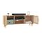 Meuble TV - Banc TV - Meuble De Rangement Marron 105x30x40 Cm Bois De Pin Massif Rotin Naturel