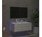 Meuble TV Mural - Mur TV - Meuble De Rangement Pour Salon Avec Lumières LED Blanc 80x35x31 Cm
