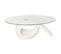 Table Basse, Table De Salon Avec Dessus De Table En Verre Ovale Blanc Brillant