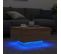Table Basse, Table De Salon Avec Lumières LED Chêne Sonoma 55x55x31 Cm