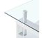 Table Basse, Table De Salon Blanc Et Transparent 95x55x40 Cm Verre Trempé