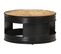 Table Basse, Table De Salon Noir 68x68x36 Cm Bois Massif De Manguier Brut