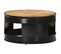 Table Basse, Table De Salon Noir 68x68x36 Cm Bois Massif De Manguier Brut