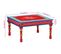 Table Basse, Table De Salon Rouge Bois De Manguier Massif Peint à La Main