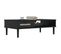 Table Basse, Table De Salon Aspect Rotin Noir 100x55x33 Cm Bois Massif