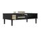 Table Basse, Table De Salon Aspect Rotin Noir 100x55x33 Cm Bois Massif