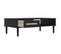 Table Basse, Table De Salon Aspect Rotin Noir 100x55x33 Cm Bois Massif