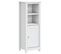 Armoire De Salle De Bain - Armoire De Toilette - Meuble De Rangement Blanc 40x34x110 Cm Pin Massif