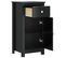 Armoire De Salle De Bain - Armoire De Toilette - Meuble De Rangement Noir 40x34x80 Cm Pin Massif