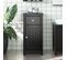 Armoire De Salle De Bain - Armoire De Toilette - Meuble De Rangement Noir 40x34x80 Cm Pin Massif