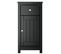 Armoire De Salle De Bain - Armoire De Toilette - Meuble De Rangement Noir 40x34x80 Cm Pin Massif