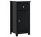 Armoire De Salle De Bain - Armoire De Toilette - Meuble De Rangement Noir 40x34x80 Cm Pin Massif