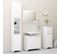 Armoire De Salle De Bain - Armoire De Toilette Blanc Brillant Bois D’ingénierie