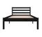 Lit Contemporain Simple - Cadre De Lit Bois De Pin Massif 90x200 Cm Noir