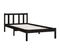 Lit Contemporain Simple - Cadre De Lit Noir Bois De Pin Massif 90x190 Cm Simple