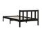 Lit Contemporain Simple - Cadre De Lit Noir Bois De Pin Massif 90x190 Cm Simple