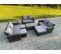 7pc Salon De Jardin En Rotin Ave 3 Tabouret Canapé Deux Places Gris Foncé