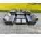 8pc Salon De Jardin En Rotin Ave 2 Table D'appoint 2 Petit Tabouret Canapé D'amour