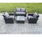 4 Pièces Salon De Jardin Ave Chaise Table Basse Carrée Canapé Deux Places Gris Foncé