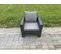 4 Pièces Salon De Jardin Ave Chaise Table Basse Carrée Canapé Deux Places Gris Foncé