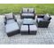 Salon De Jardin En Rotin Ave Table Basse Carrée Chaise Canapé 2 Places 3 Tabouret