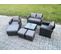 Salon De Jardin En Rotin Ave Table Basse Carrée Chaise Canapé 2 Places 3 Tabouret