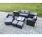 Salon De Jardin En Rotin Ave Table Basse Carrée Chaise Canapé 2 Places 3 Tabouret