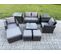 Salon De Jardin En Rotin Ave Table Basse Carrée Chaise Canapé 2 Places 3 Tabouret