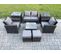 Salon De Jardin En Rotin Ave Table Basse Carrée Chaise Canapé 2 Places Table D'appoint