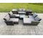 Salon De Jardin En Rotin 10 Pièces Ave 3 Tabouret 2 Table D'appoint Gris Foncé