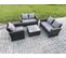 Salon De Jardin En Rotin Ave Table Basse Chaise Gris Foncé