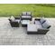 Salon De Jardin En Rotin Ave Table Basse Chaise Grand Tabouret Gris Foncé