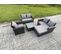 Salon De Jardin En Rotin Ave Table Basse Chaise Grand Tabouret Gris Foncé