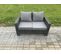 Salon De Jardin En Rotin Ave Table Basse Chaise 2 Table D'appoint Gris Foncé