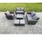 7 Places Salon De Jardin En Rotin Ave Table Basse Chaise 2 Petit Tabouret Gris Foncé