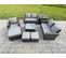 8 Places Salon De Jardin En Rotin Ave Table Basse Chaise Table D'appoint Gris Foncé