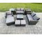 8 Places Salon De Jardin En Rotin Ave Table Basse Chaise 3 Tabouret Gris Foncé