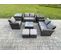 7 Places Salon De Jardin En Rotin Ave Table Basse Chaise 2 Table D'appoint Gris Foncé