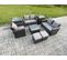 7 Places Salon De Jardin En Rotin Ave Table Basse Chaise 2 Table D'appoint Gris Foncé