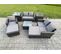 7 Places Salon De Jardin En Rotin Ave Table Basse Chaise 2 Table D'appoint Gris Foncé